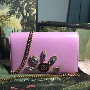 ♥️Auth GG Marmont Crystal Wallet on Chain♥️💖
